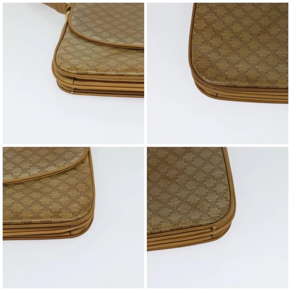 CELINE Macadam Canvas Shoulder Bag PVC Beige Gold Auth sw637 - Picture 15 of 16